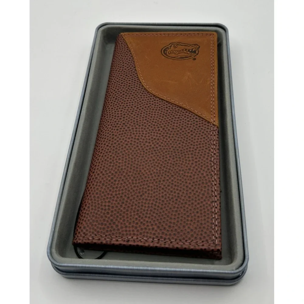 New Zep-Pro University of Florida Gators Leather Roper Wallet with Tin Preppy